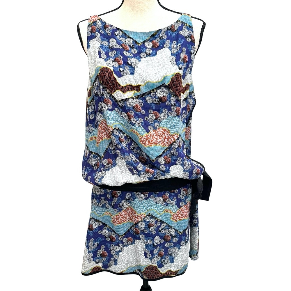 PROENZA SCHOULER MULTICOLOR SILK TANK DROP WAIST DRESS